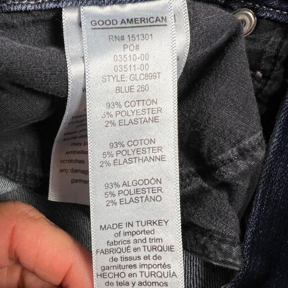 Good American Good Legs Crop Stretch Skinny Jeans Medium Wash Mid Rise Size 4/2 - Picture 8 of 10